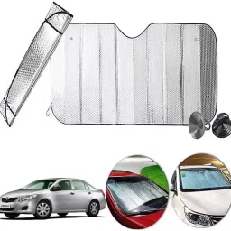 Auto Pearl F72 Dashboard Sun Shade Cover with Suction Cup for Toyota Corolla Altis (Silver)-picture-27