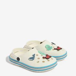 Yellow by Westside White Animal-Themed Applique-Detailed Clogs-picture-29