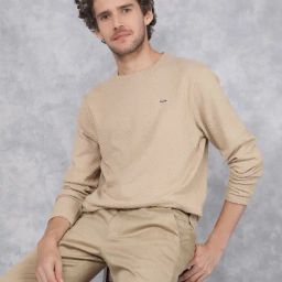 Crimsoune Club Khaki Slim Fit Texture T-Shirt-image-64