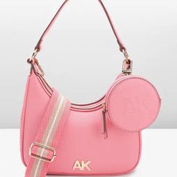 Anne Klein Pink Solid Hobo Handbag with Pouch-13