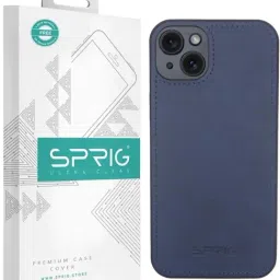 Sprig Matte Leather Back Cover for Apple iPhone 15 (Blue)-picture-35