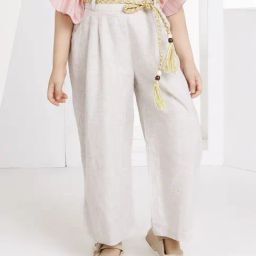 Peppermint Girls Beige Textured Pants-picture-18