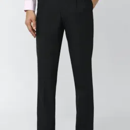 Van Heusen Black Regular Fit Texture Trousers-image-10