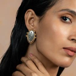 Shaya 92.5 Sterling Silver Mahileyaru Coin Earrings for Women-image-19