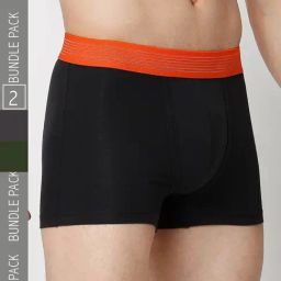 UnderJeans by Spykar Dark Grey & Olive Regular Fit Trunks - Pack of 2-picture-0