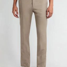Arrow Brown Slim Fit Texture Trousers-picture-27