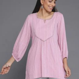 Libas Pink Striped Kurti-image-42
