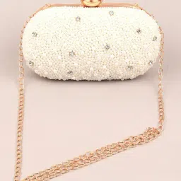 Odette White Embroidered Clutch-picture-16