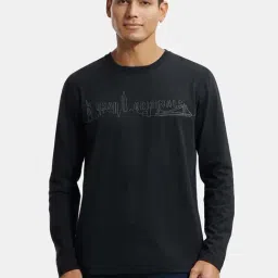 Jockey Mid Black Regular Fit Printed Crew T-Shirt-picture-40