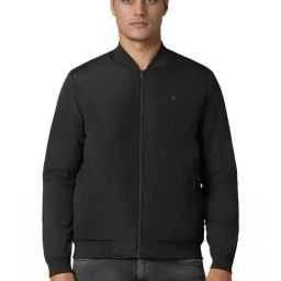 Louis Philippe Black Regular Fit Bomber Jacket-picture-22