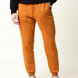 Rare Rabbit Brown Cotton Regular Fit Solid Joggers-image-67