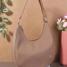 Metro Beige Textured Medium Hobo Bag-15