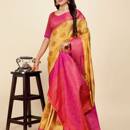 Indian Fashionista Ethnic Motif Woven Design Zari Banarasi Saree-image-96