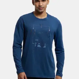 Jockey Denim Blue Regular Fit Printed Crew T-Shirt-picture-16
