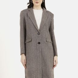 Owncraft Self Design Double Breasted Wool Trench Coat-image-38