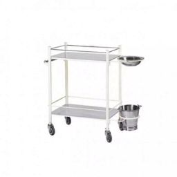 Wellsure Healthcare MS Powder Coated 2 Shelves Dressing Trolley with SS Top WSH-1407-image-13