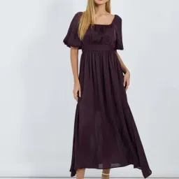Styli Purple Plain Dress-image-60