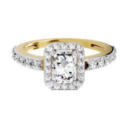 Sparkles Yellow Gold Lab Grown 33 Diamond 14KT 1.23ct Square Ring For Women-image-22