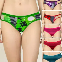 AROUSY Red & Pink Striped Hipster Panties - Pack Of 6-image-43