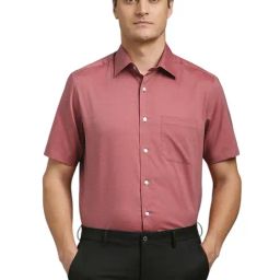 Louis Philippe Maroon Cotton Regular fit Solid Shirt-image-23