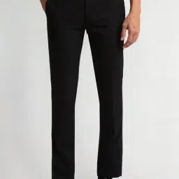 Arrow Black Slim Fit Trousers-picture-6