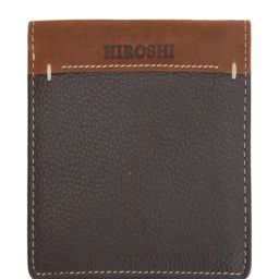 HIROSHI Dark Brown Textured Leather Bi-Fold Wallet-43