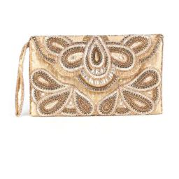 Odette Beige Embellished Clutch-image-76