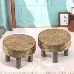 Ikiriya Maple Green Sheesham Wood Accent Foot Stools-image-33