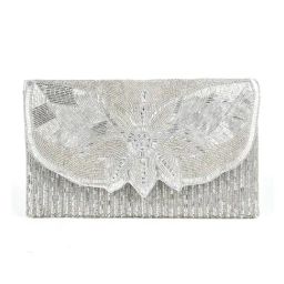 Odette White Embellished Clutch-image-58