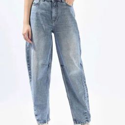 High Star Blue Cotton Slouchy Fit Jeans-image-28