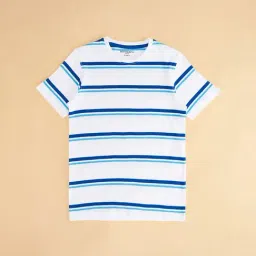 Pantaloons Junior White & Blue Striped T-Shirt-picture-22