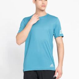 Adidas Turquoise Regular Fit Sports T-Shirt-image-60