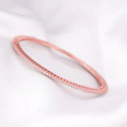 GIVA 92.5 Sterling Silver Rose Gold Rising Radiance Bangle-image-50