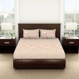 Spaces Sand Dollar Cotton 144 TC Double Bed Sheet With Pillow Covers-image-94