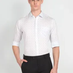 Arrow Blue Cotton Regular Fit Printed Shirt-picture-21