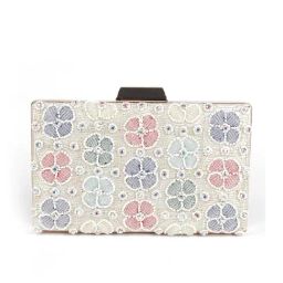 Odette Cream Embellished Clutch-image-73
