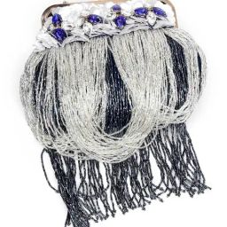 Odette Blue Embellished Clutch-image-70