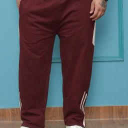 John Pride Maroon Cotton Solid Track Pants-picture-4