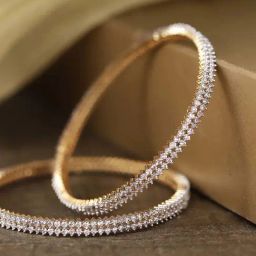 Priyaasi Set Of 2 Gold-Plated American Diamond Studded Bangles-image-55