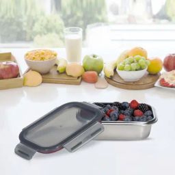 Peggy Oliver Grey & Silver Stainless Steel Rectangular Container (0.55 L)-image-22