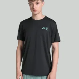 Puma Black Regular Fit Printed Sports T-Shirt-image-91