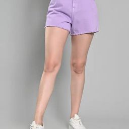 Izel Purple Regular Fit Shorts-image-19