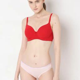 Vero Moda Intimates Red Solid Shoulder Strap T-Shirt Bra-picture-48