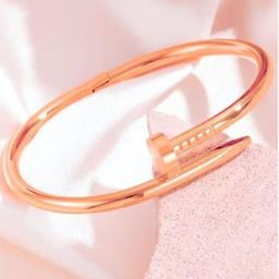 DIVASTRI Rose Gold Plated Antique Kada Nail Bracelet-image-3