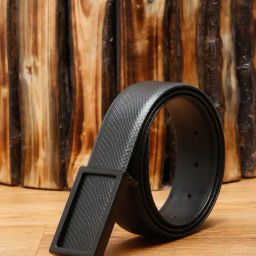 Louis Stitch Black Textured Leather Formal Belt for Men-picture-27