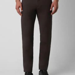 Van Heusen Brown Cotton Slim Fit Trousers-image-83