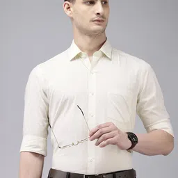 Arrow Pure Cotton Manhattan Slim Fit Micro Checked Formal Shirt-picture-1
