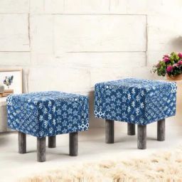 Ikiriya Verona Indigo Wood Mid Century Ottomans-image-84