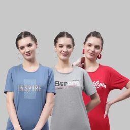 Vimal Jonney Blue & Grey Cotton Printed Sports T-Shirt - Pack Of 3-picture-36