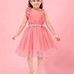 Aarika Kids Peach Solid Dress-image-71
